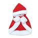 JINSIJU Cat Dog Christmas Outfit Pet Cloak with Bells Fleece Adjustable Santa Claus Bobble Pom Costume Accessory (Red 2 Small)
