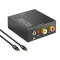 Grofry Digital to Analog Audio Converter Converts Coaxial Optical Fiber to RCA 3.5mm Black