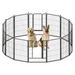 CAPHAUS 24/32/40 Inch Height Bold Metal Foldable Heavy-Duty Pet Playpen with Door Available in 8/16/24/32 Panels Indoor/Outdoor Portable Kennel Dog/Animals Exercise Fence Cage for Yard RV Camping