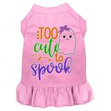 Mirage Pet Too Cute to Spook-Girly Ghost Screen Print Dog Dress Light Pink Lg
