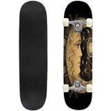 Boho chic tattoo design Golden crescent moon and sun with elements of Outdoor Skateboard Longboards 31 x8 Pro Complete Skate Board Cruiser