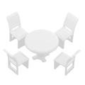5pcs Miniature Model Round Table+Chair Set DIY Architectural Layout 1:50 O