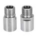 Unique Bargains 1 Pair Silver Tone Left Right Bike Bicycle Pedal Extender Adapter for 9/16 Inch Threaded Pedals