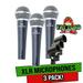 Fat Toad Vocal Handheld Microphones & Clips (3 Pack) - Professional Cardioid Dynamic Unidirectional Mic Singing - Microphone Designed for Music Stage Performances & Studio Recording or PA DJ Karaoke