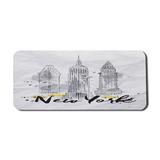 Watercolor Computer Mouse Pad Skyscrapers Empire State Building Old Wonders of American Architecture Sketch Rectangle Non-Slip Rubber Mousepad X-Large 35 x 15 Black White by Ambesonne