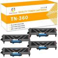 Toner H-Party 4-Pack Compatible Toner Cartridge for Brother TN-360 HL-2140 2150 2150N 2170 2170W DCP-7030 7040 7045N MFC-7320 7340 7345N 7345DN 7440N 7450 7840W Printer Ink Black