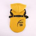 Clearance! Pet Cat Dog Down Jacket Autumn Winter Outdoor chest strap hooded cotton-padded jacket Windproof and Waterproof Machine Washable Yellow M
