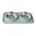 Alvage Double Cat Bowls 12 Ounce Premium Stainless Steel Dog Bowls and Cat Food Bowls with Non-Spill Silicone Base for Small Dogs and Cats