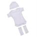 Dolls Outfits Short Sleeve Jumpsuit And Hat For 26-28cm Baby Dolls White