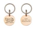 Dog Tags - Dog Name Tags Personalized - Dog Tags For Dog - Free Beer Upon Return Funny Dog Tag - Personalized Pet Tag - Circle Pet Id Tag[Rose Gold S Front&Back engraving]