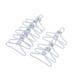 JETTINGBUY 12pcs Doll Grey Mini Bowknot Clothes Rack Coat Dress Hanger Holder