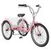 MOPHOTO Adult Tricycles 3 Wheel 7 Speed Trikes 24 inch with Big Basket for Shopping Picnics Exercise Men s Women s Cruiser Bike