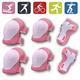 Kids Protective Gear Set Knee Pads Elbow Pads Wrist Guards 3 in 1 Safety Pads Set for Kids 3-13 Years Old- 6 Pcs Bike Protective Gear Kids Scooter Cycling Skating ((Oval) Pink One Size)