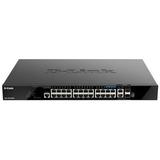 D-Link 28-Port PoE Switch Gigabit Ethernet Layer 3 Stackable Smart-Managed 20x PoE (370 Watt) 4X 2.5GBase-T PoE 2X 10GBase-T 2X 10G SFP+ Ports (DGS-1520-28MP)