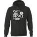 Cats are People Too Animal Activism pet Lover Graphic Hoodies Xlarge Dark Gray