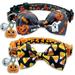 2 Pack Halloween Cat Bowtie Collar with Bell Holiday Jack-O-Lantern and Candycorn Collar for Kitty Kittern Male Female Cats (Jack-O-Lantern/Candycorn)