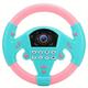 Simulated Driving Controller 21 x 3.5 x 21cm Co-Driver Simulated Steering Wheel Educational Music Toy for Children Kids 4 5 6 Years Old (Pink Blue)