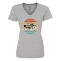 Inktastic Cycling Vintage Bicycle for Cyclist Women s V-Neck T-Shirt