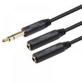 1/4 Splitter And 1/4 TRS Stereo Male To Dual 1/4 TRS Stereo Female Y Quarter Inch-8 Inch / 20 Cm Splitter Cable