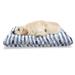 Harbour Stripe Pet Bed Watercolor Style Paintbrush Stripes Sea Marine Life Lines Image Chew Resistant Pad for Dogs and Cats Cushion with Removable Cover 24 x 39 Night Blue White by Ambesonne