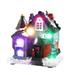 Christmas Scene Village Houses Town with LED Light Battery Operate Resin Christmas Village House Christmas Ornamnet for Christmas Decorations