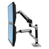Ergotron 45-248-026 LX Dual Stacking Arm - Mounting kit (desk clamp mount grommet mount pole 2 articulating arms 2 extension brackets notebook tray) for 2 LCD displays or LCD display and not