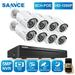 SANNCE 8 Channel 1080p Full HD PoE Security Camera System 8pcs IP Camera Work with Alexa Built-in Mic Remote Access 100 ft Night Vision