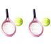 Tennis Sports Dollhouse Racket Miniature Doll House Racquet Mini Rackets Set Ball Model Playhouse Paty Favors Furniture