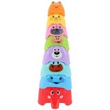 HOMEMAXS 8pcs Kids Colorful Stacking Toy Educational Animal Stack Toy Stacking Cup Toy