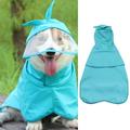 Walbest Cute Pet Dog Raincoat Rain Jacket Full Body Coverage with Hat Transparent Brim Double Layered Waterproof Rain Jacket Pet Dog Hooded Cloak