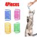 4Pcs Cat Spring Toys Colorful Coils For Activity Room - Durable Plastic Spirals For Cat Fitness