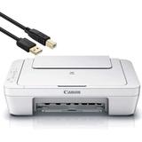 Canon PIXMA MG2522 All-in-One Color Inkjet Printer White - 3-in-1 Print Scan and Copy or Home Business Office Up to 4800 x 600 Resolution Auto Scan Mode - 4 Feet USB Printer Cable