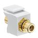 Leviton 40830-BWE QuickPort RCA Gold-Plated Connector with Black Stripe White