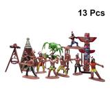 NICEXMAS 13pcs Indian Man Model Toy Plastic Figures Model Men Figures Accessories Play Set for Kids