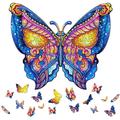 Wooden Jigsaw Puzzles-Sparkling Butterfly Puzzle Unique Shape Animal Wooden Puzzle Wooden Jigsaw Puzzle for Adult Best Gift for Adults and Kids Family Puzzles 14 x 12 Inches 282pcs