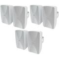 6 Rockville WET-6525W 6.5 70V Commercial Indoor/Outdoor Wall Speakers in White