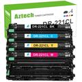 A Aztech DR221 DR221CL Drum Unit Compatible for Brother DR-221 DR221CL HL-3140CW MFC-9130CW HL-3170CDW MFC-9330CDW MFC-9340CDW (Black Cyan Magenta Yellow 4-Pack)