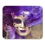 Silver Theatre Purple and Gold Venetian Carnival Masquerade Mask Acting Actor Mousepad Mouse Pad Mouse Mat 9x10 inch