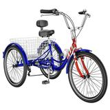 MOPHOTO Adult Tricycle Bike 3 Wheeler Bicycle 7 Speed Portable Tricycle 20 Wheels 3 Wheel Bikes for Adults Tricycle Bike for Adults