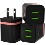 ACE USB Charger Plug 3 Pack 2.1A Dual Port USB Wall Charger Power Adapter Charging Block Cube Compatible with Phone Xs Max/Xs/XR/X/8/7/6 Plus/5S Samsung LG Moto Android Cell Phones More