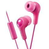 JVC Gumy Plus In Ear Earbuds Headphones with Mic and Remote Powerful Sound Comfortable and Secure Fit - HAFX7MPN (Pink)