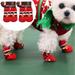 Windfall 4Pcs Anti Slip Dog Christmas Socks - Puppy Socks Santa Claus Design for Xmas Indoor on Hardwood Floor Wear Pet Paw Protector for Small Medium Large Dogs