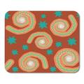 Orange Aboriginal Southwestern Pattern Spirals and Stars Artistic Bright Clip Mousepad Mouse Pad Mouse Mat 9x10 inch