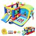 iRerts Bounce House for Kids 7 in 1 Outdoor Bouncy House with Blower Inflatable Slide Bouncer with Ball Pit Target Game Obstacles Basketball Carrying Bag Outdoor Toy for 3-10 Years Old