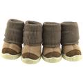 Promotion Clearance! Thick Fur Pet Shoes Small Dogs Shoes Winter Warm Snow Boots for Teddy Poodle khaki XS