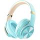 DOQAUS Bluetooth Headphones Over Ear On Ear Headphones Wireless with Mic Hi-Fi Deep Bass Headphone Headset Light Blue