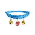 HEVIRGO Kitten Collar Bright Color Party Dress Up Adjustable Pet Collar Small Dogs Necklace with Bells for Cats Puppy Dogs Blue Ro