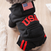 Dog Clothes Winter Small Dog Four-Legged Clothes Teddy Bull Bichon With Hood USA Tide Clothes(Black XL)