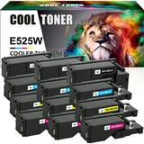 Cool Toner Compatible E525W Toner Replacement for Dell 593-BBJW to use with Dell E525W Color Laser Printerï¼ˆ3 * Black 593-BBJX 3 * Cyan 593-BBJU 3 * Magenta 593-BBJV 3 * Yellow 593-BBJW 12-Pack)