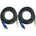 2 MK Audio MKQSM100 Â¼â€� Male to Speakon Male 100 Ft. True 12 Gauge Wire PA DJ Pro Audio Speaker Cable